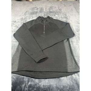 Kiwi‎  Men's Pullover Morion Wool Sweater Quarter Zip Black Plaid Sz Med